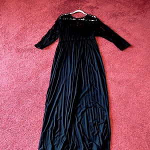 Long Cotton Lace Black Dress Chic Soul.Com Size 1x